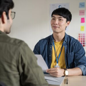 image of a practice interview