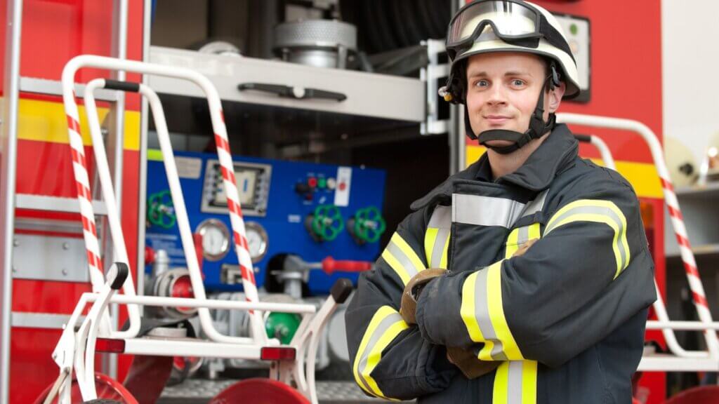 firefighter smiling