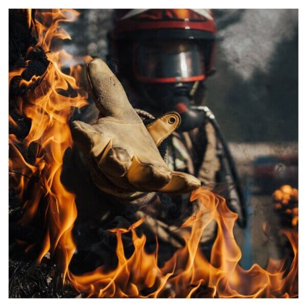 firefighter reaching out