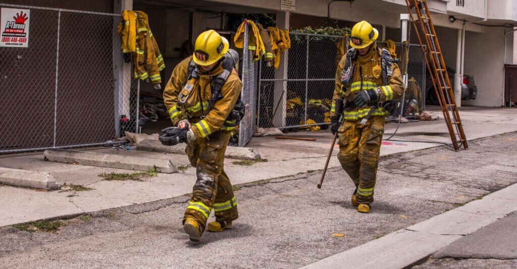 firefighters at work