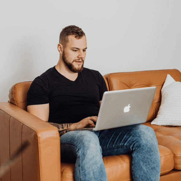 guy on computer testing