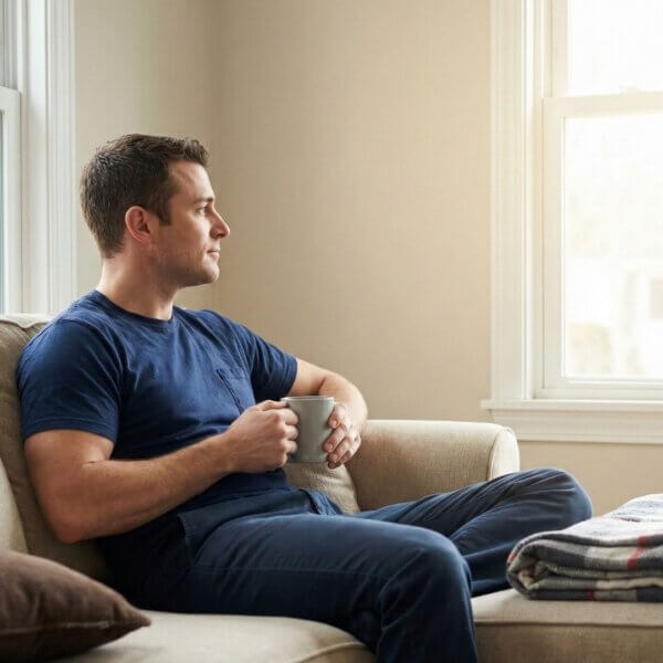 Resting on the couch